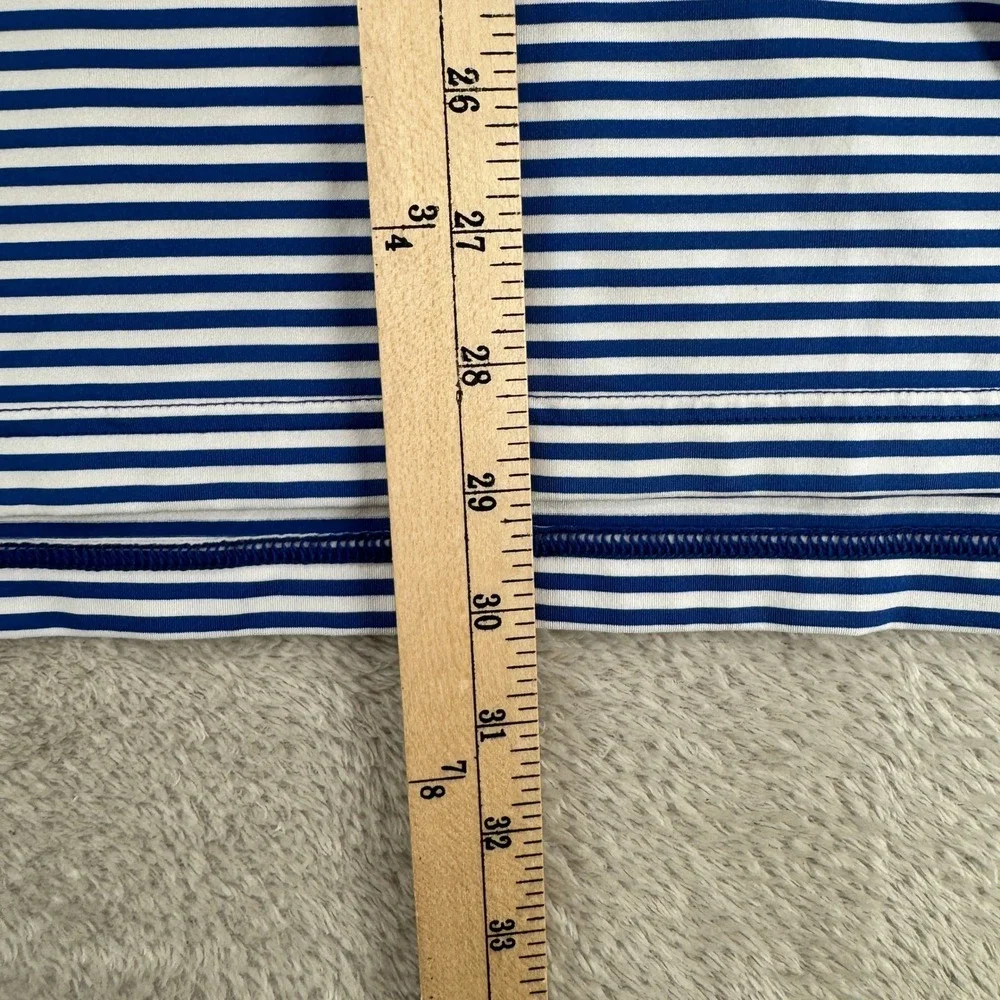 RLX Ralph Lauren Mens Polo Shirt XL Blue White Striped Preowned Wicking Golf